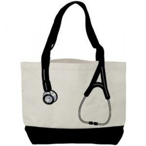 Nurse Medical Healthcare Canvas Stethoscope Tote Bag